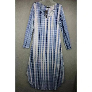 Mixfeer Women's Maxi Dress-Blue Tye Dye-Medium-New w/Tags